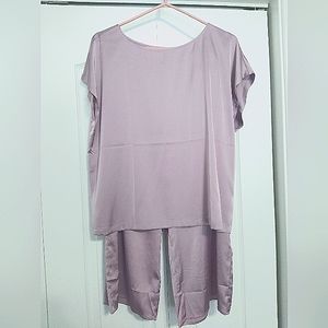 Satin Cropped Pajamas, Lavender